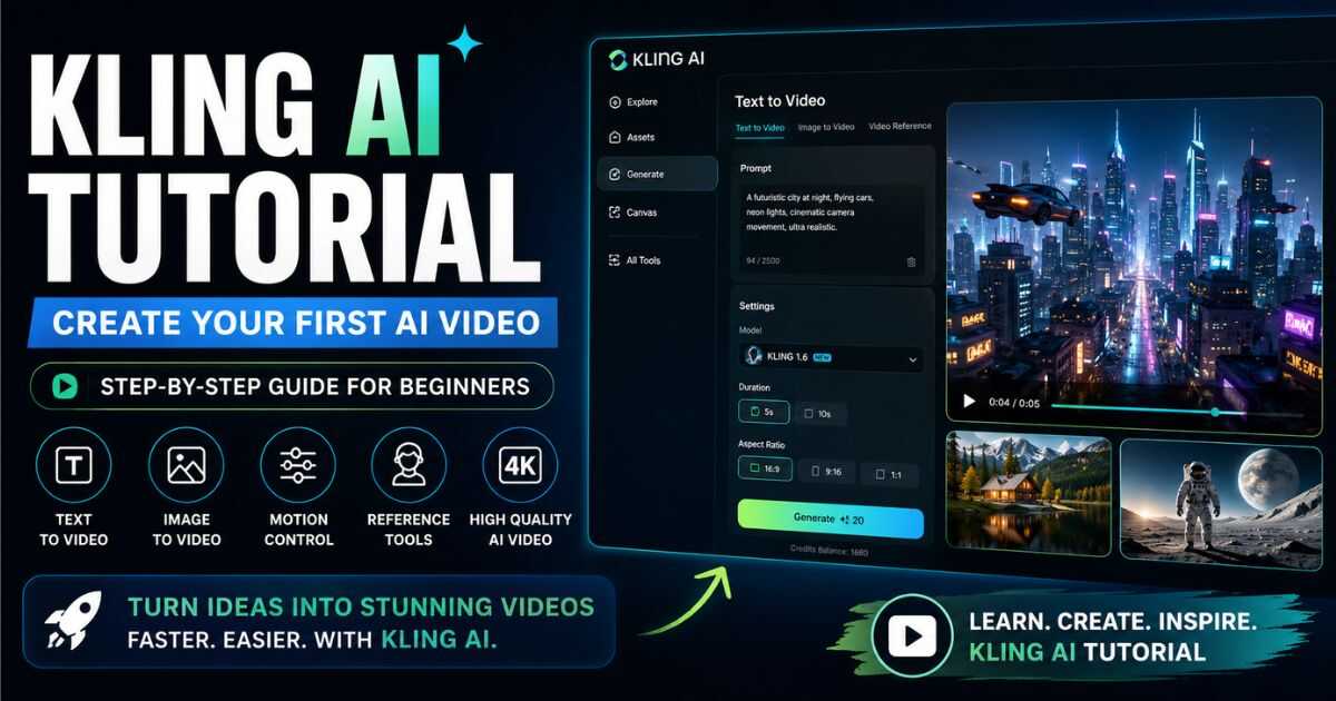 Kling AI tutorial showing how to create an AI video