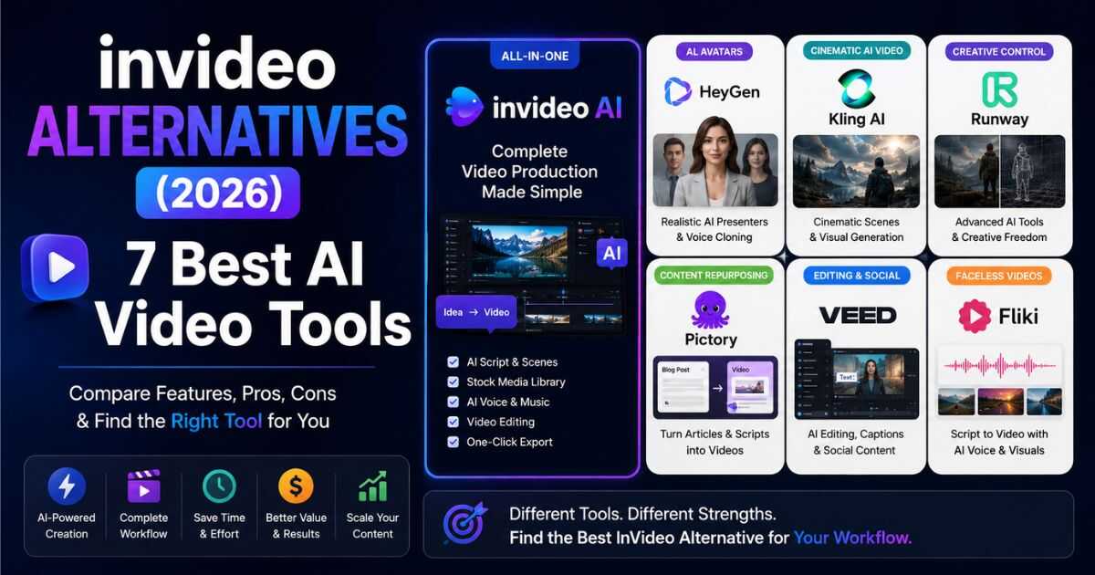 InVideo alternatives 2026 compared with the best AI video tools