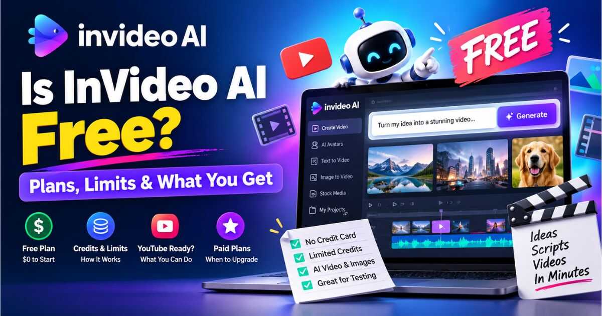 Is InVideo AI free plan, credits, limits, and AI video creation tools