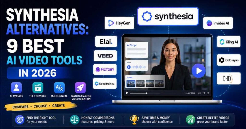 Synthesia alternatives featuring 9 best AI video tools in 2026