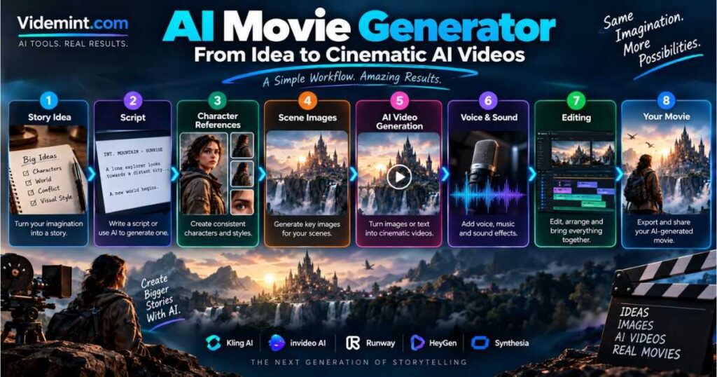 AI Movie Generator workflow for creating cinematic AI videos