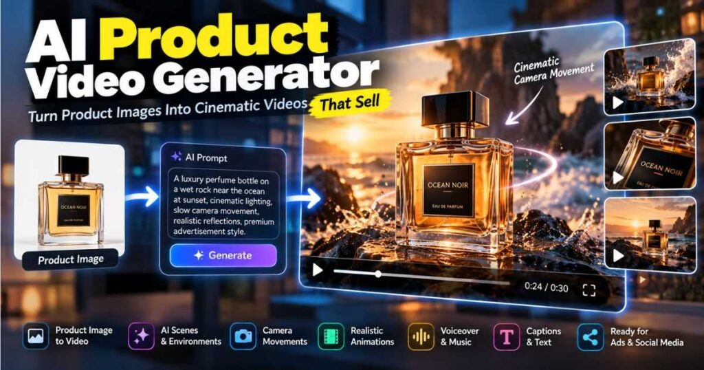AI product video generator creating a cinematic product video