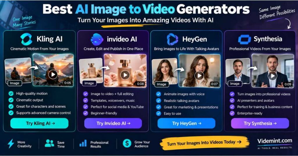 Best AI image to video generators comparison for creating animated videos