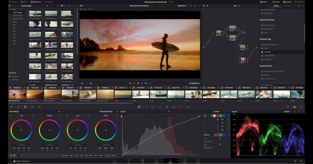 DaVinci Resolve video editing interface for beginners