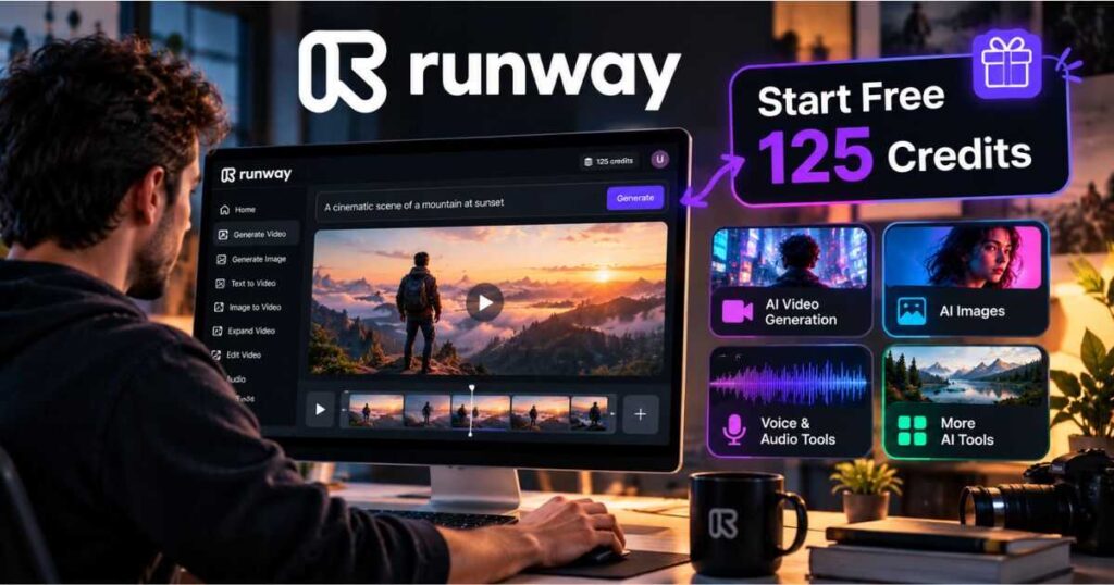 Start Runway AI Free with 125 credits for AI video creation